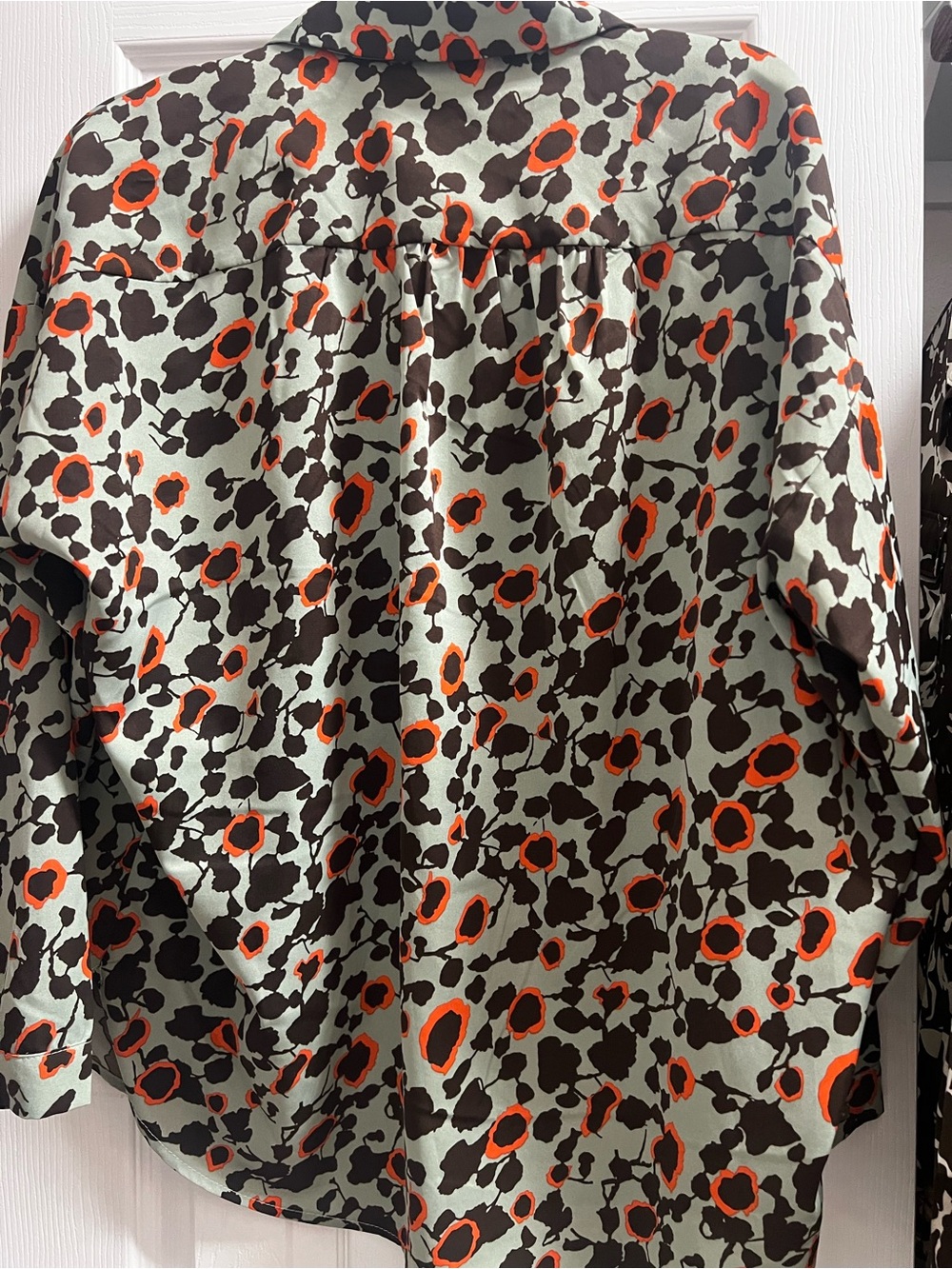Women's Printed Button-Front Skirt - Brown & Orange Spot - Picture 2 of 2